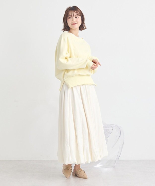 earth music&ecology 裾スリット裏毛プルオーバー Yellow