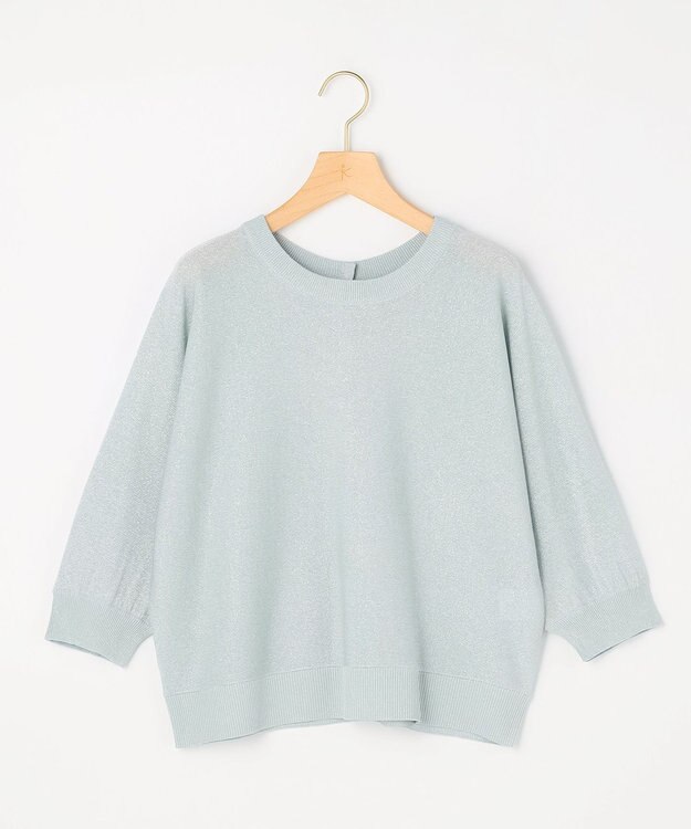 組曲 L 【先行予約・前後着用可】ドルマンスリーブライトラメ ニット シルバーブルー系