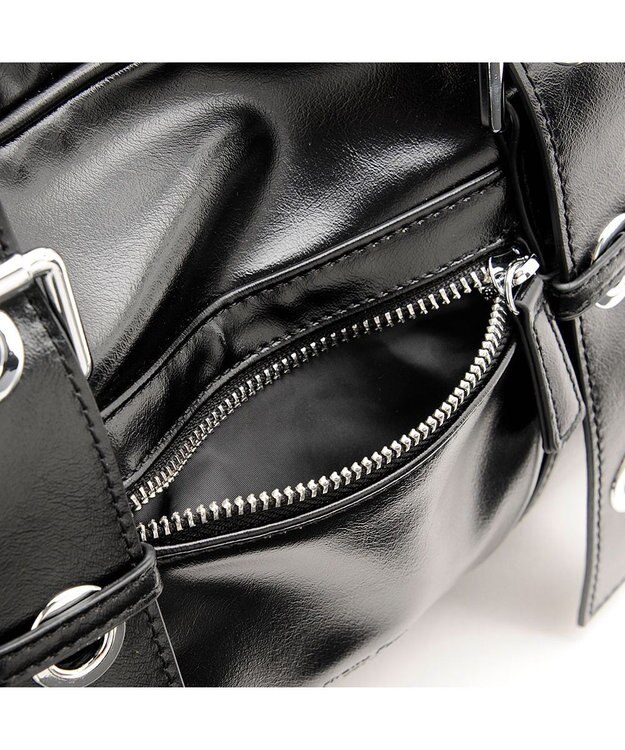 MioFIRANO ベルトハンドルボストンバッグ　FR エフアール BLACK