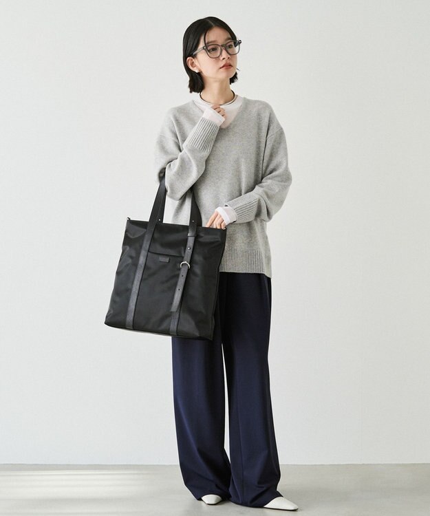 russet アシンメトリーハンドルトートバッグ(SF-237) Black