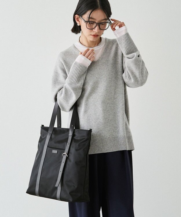 russet アシンメトリーハンドルトートバッグ(SF-237) Black