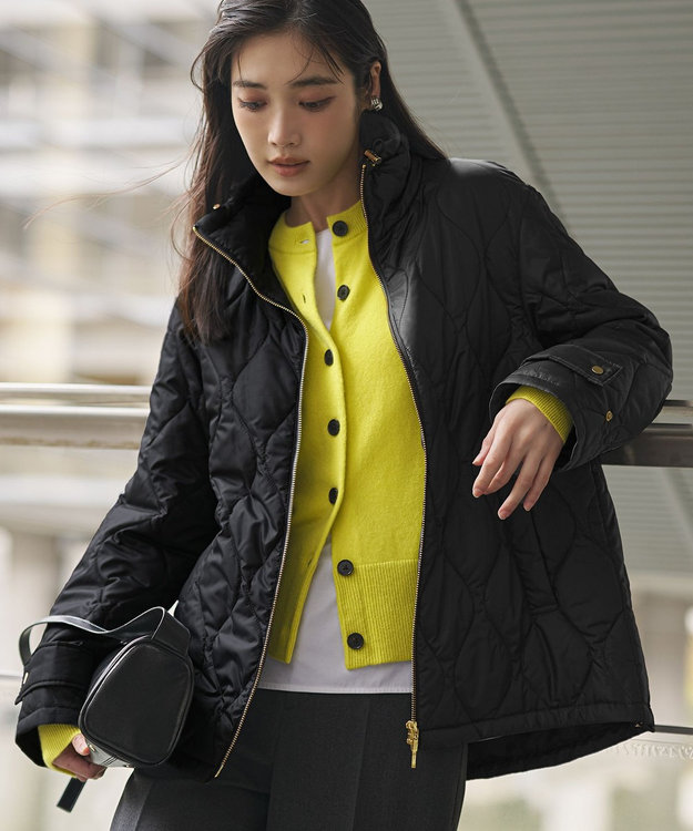 23区 L 中綿パディング フード2WAY アウター ブラック系