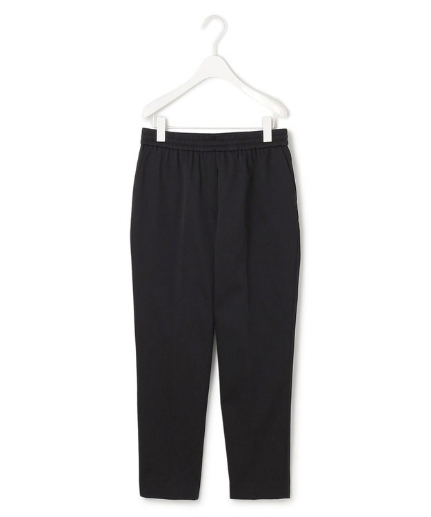 ICB L 【洗える】ウォームサテン ドロストパンツ ブラック系