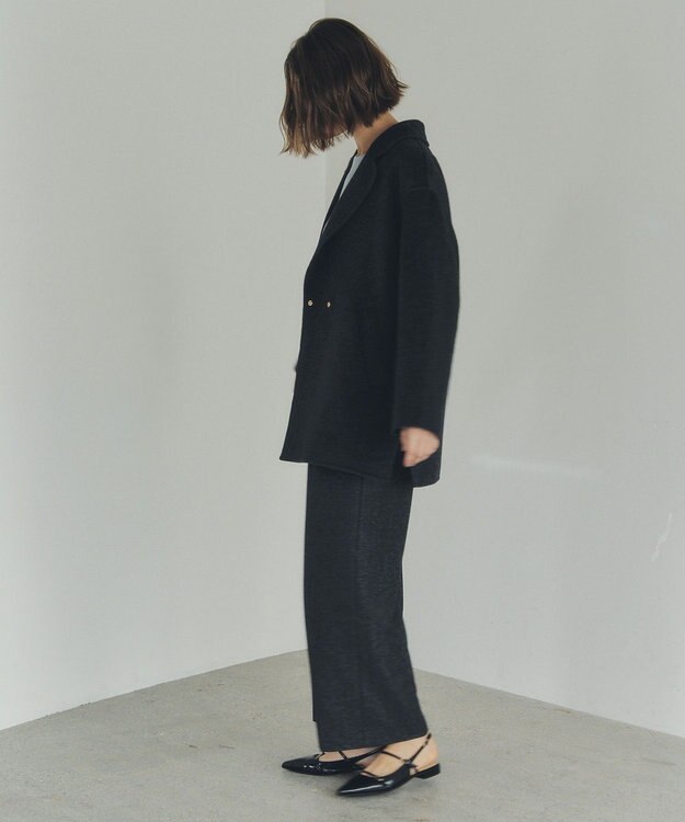 YECCA VECCA ウールMIXリバーミドル丈コート Charcoal Gray