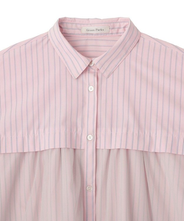 Green Parks イージーケアチュールドッキングシャツ Pink