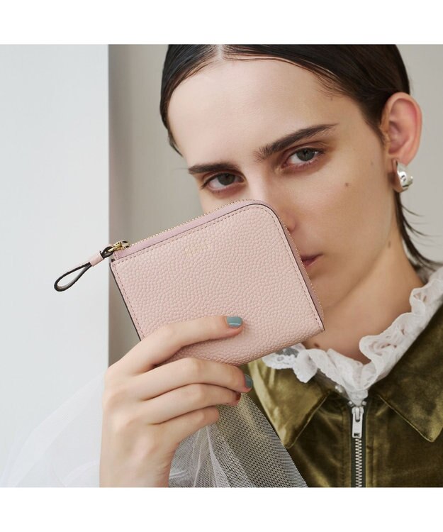 PELLE BORSA L字ファスナーミニ財布 Fine Goods フィーネグッズ 5444 ペールピンク