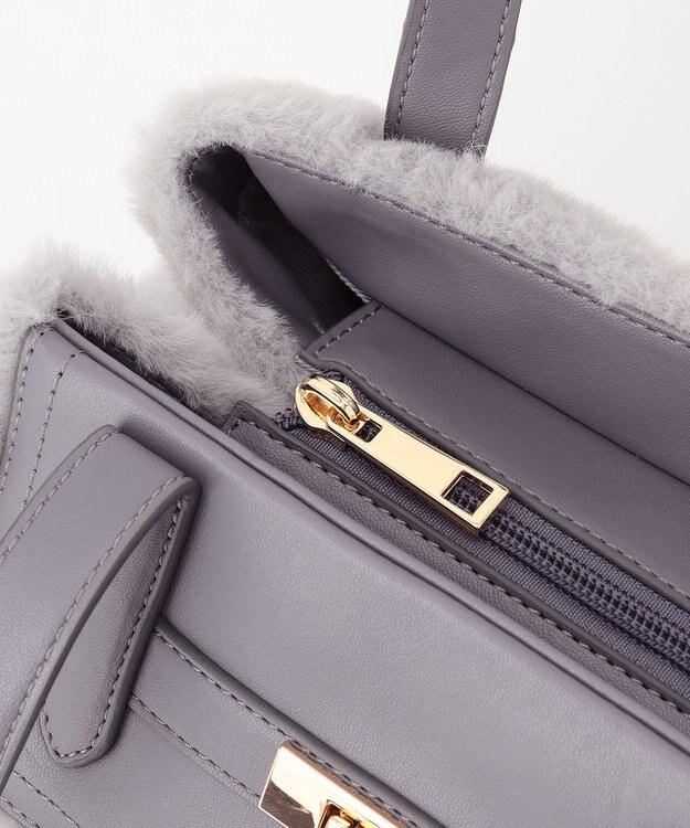 ANY SIS 【2WAY】ベルトメタルファートート バッグ ライトグレー