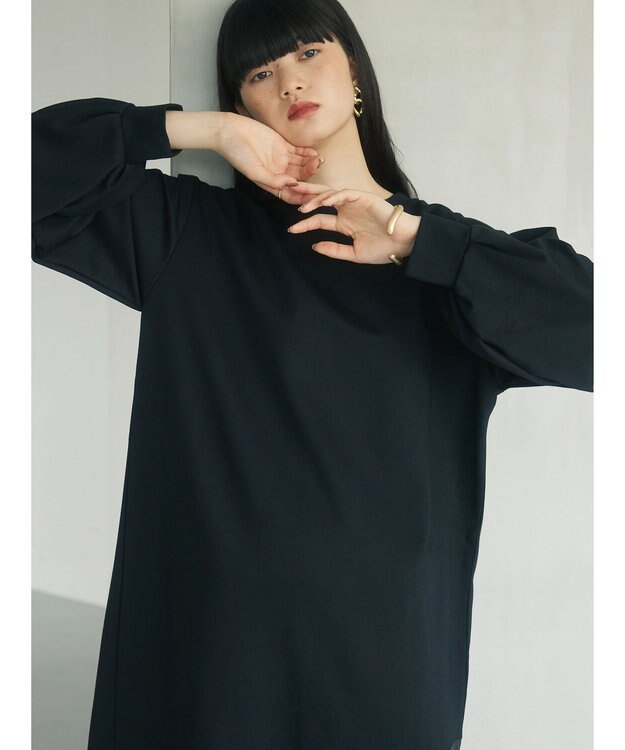 Green Parks armonia．布帛切り替えポンチワンピース Black