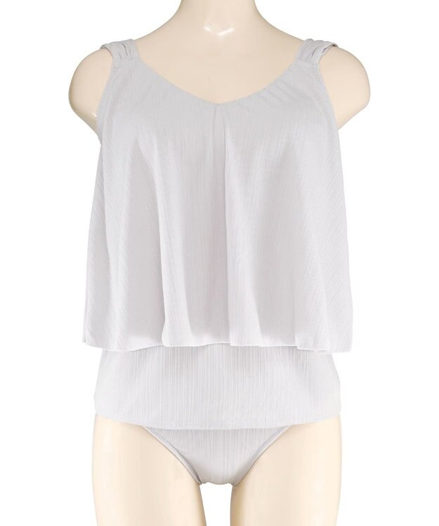 San-ai Resort（三愛水着楽園） ロングパンツセット　13L・15L　【Coral veil（コーラルヴェール）】 グレー×カーキ