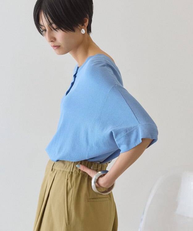 AMERICAN HOLIC 【前後2WAY】ポンチョニット Sax