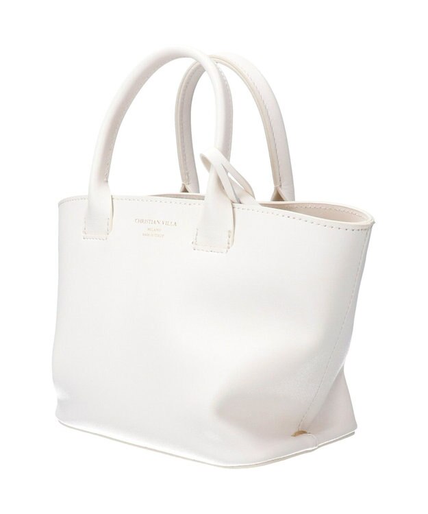 INTER-CHAUSSURES 【Christian Villa】スモールサイズベーシックハンドバッグ ホワイト