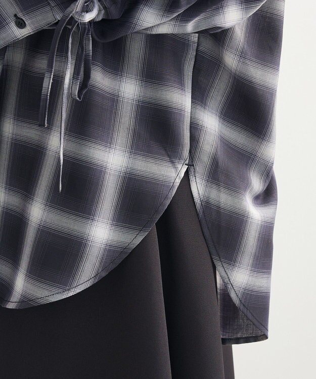 Green Parks ・ＥＬＥＮＣＡＲＥ　ＤＵＥ　チェックギャザーシャツ Black