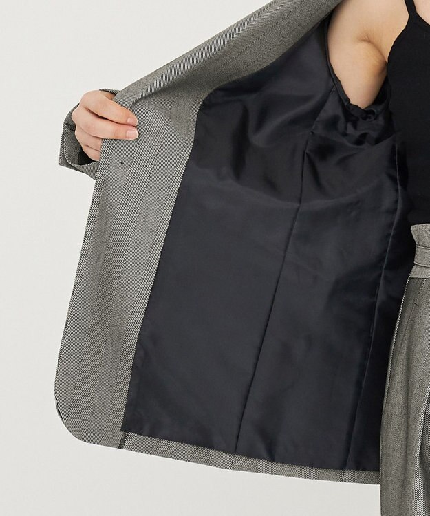 uncrave ヘリンボーンスーツ ジャケット（uncrave WHITE） へリンボーンブラック