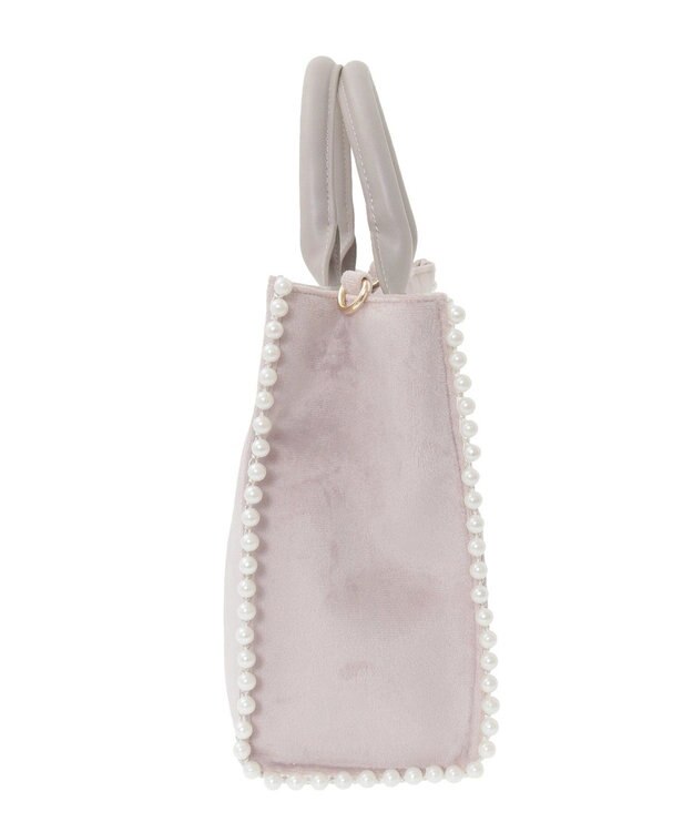 Maison de FLEUR ベロア2Wayスクエアトートバッグ Grayish Pink