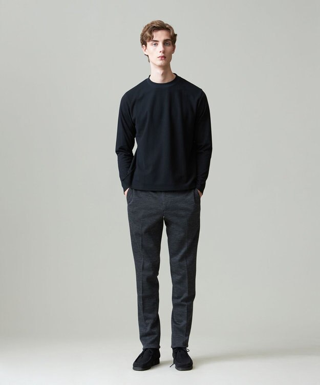 J.PRESS MEN 【ビジネス対応】【J.PRESS PREMIUM JERSEY】無地 ロングスリーブTシャツ ブラック系