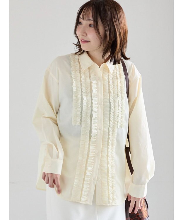 Te chichi フロントフリルシャツ イエロー