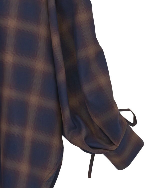 Green Parks ・ＥＬＥＮＣＡＲＥ　ＤＵＥ　チェックギャザーシャツ Navy