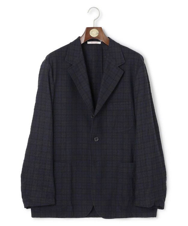 J.PRESS MEN 【J.PRESS ORIGINALS】Wool Nylon Refine Tartan Check 3B Sack Jacket / Japan Made ネイビー系4