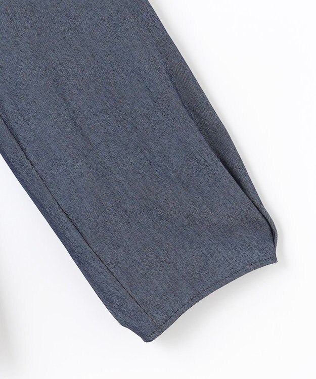 自由区 S 【セットアップ対応・洗える】ドレープツイルプルオーバー ブラウス ネイビーシャンブレー