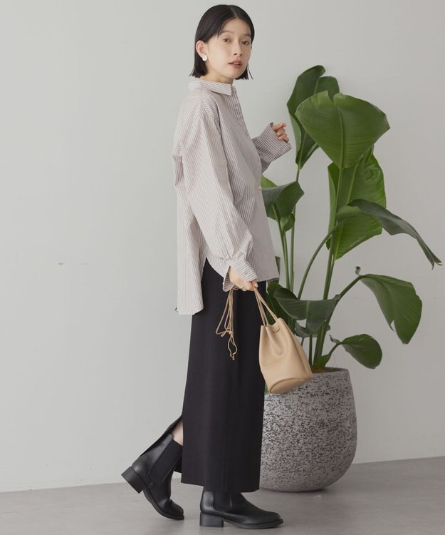 AMERICAN HOLIC イージーケアベーシックシャツ Stripe Brown