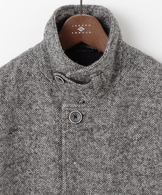 JOSEPH ABBOUD 【軽量/JAPANファブリック】アルパカヘリンボン ステンカラー コート ライトグレー系7