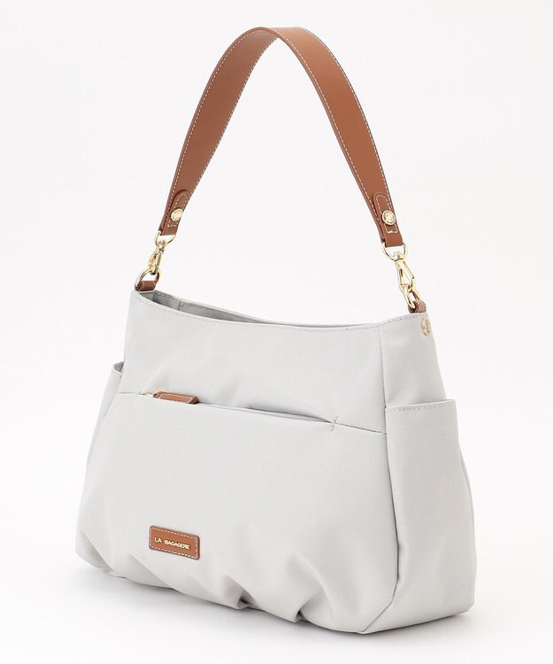 LA BAGAGERIE ポリエステルキャンバス　タックショルダー アイボリー