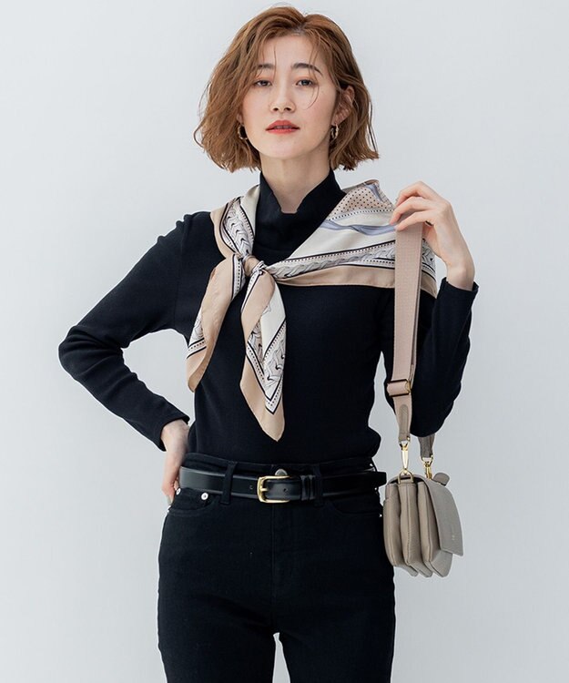 23区 オーガニックコットンリブ カットソー ブラック系