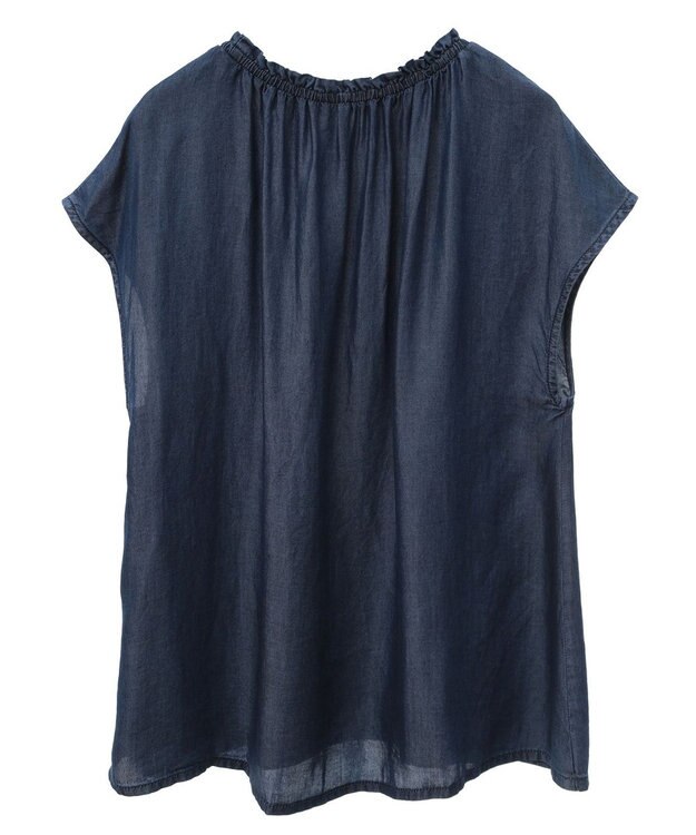 CRAFT STANDARD BOUTIQUE やわらかデニムフレンチスリーブブラウス Indigo