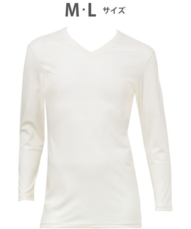 WACOAL MEN WACOAL MEN あったかインナー Vネック 8分袖 綿100％ 保温性 やわらかさが続く 静電気が起こりにくい 毛玉になりにくい 後裾長め設計 インナー WL6103 /ワコールメン アイボリー