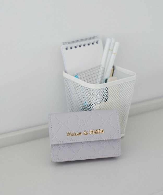 Maison de FLEUR モノグラムカードケース Grayish Blue