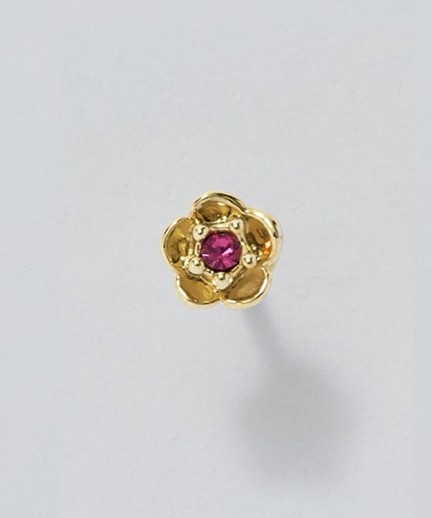 Phoebe 【金属アレルギー対応】プチフラワービジュースタッドピアス　ピンク/ニッケルフリー（片耳） ピンク