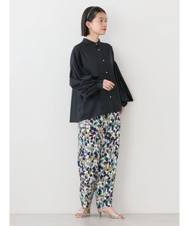 AMERICAN HOLIC ＵＶカット／接触冷感ギャザースリーブブラウス　 Black