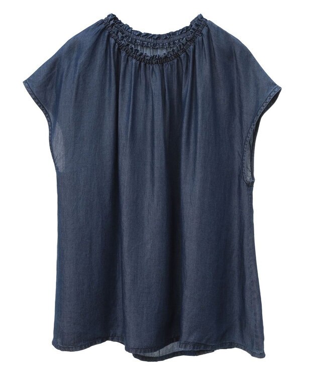 CRAFT STANDARD BOUTIQUE やわらかデニムフレンチスリーブブラウス Indigo