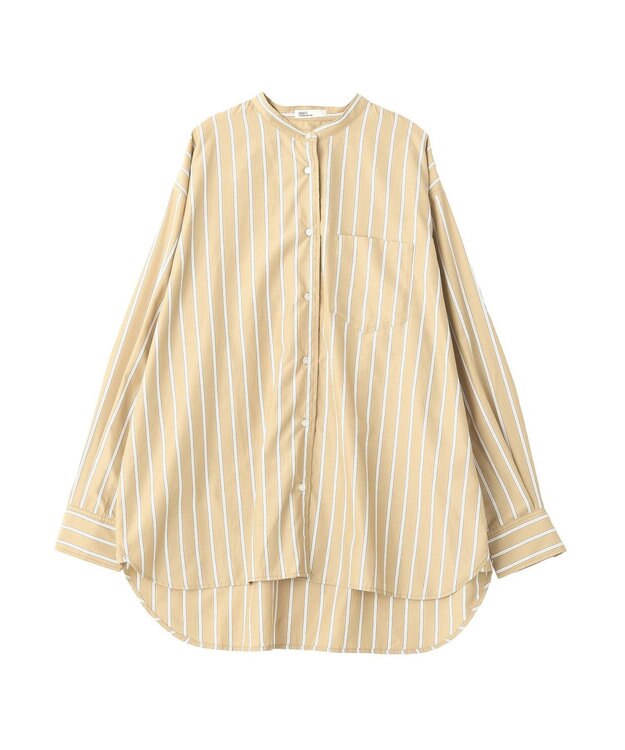 CRAFT STANDARD BOUTIQUE バンドカラーシャツ Stripe Beige
