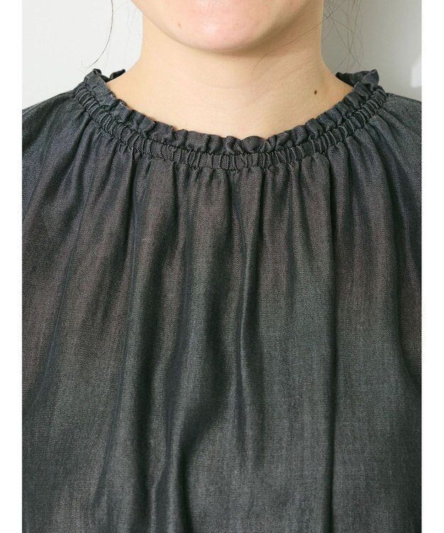 CRAFT STANDARD BOUTIQUE やわらかデニムフレンチスリーブブラウス Black