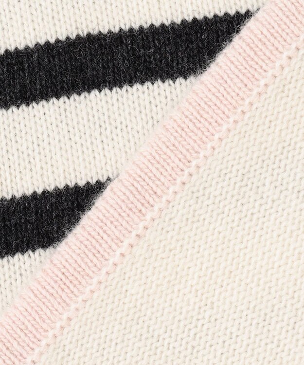 23区 【CLASSY.1月号掲載】ウールナイロン ボーダー ハイネック ニット アイボリーボーダー