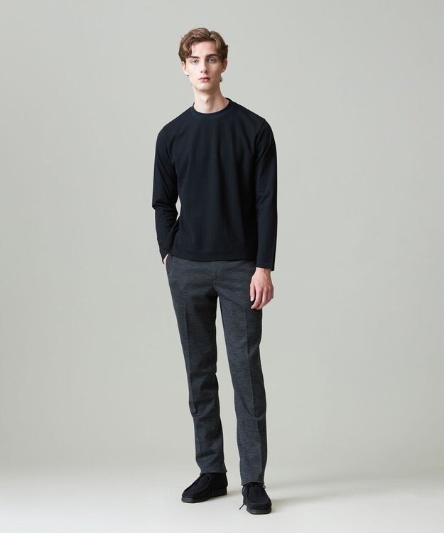 J.PRESS MEN 【ビジネス対応】【J.PRESS PREMIUM JERSEY】無地 ロングスリーブTシャツ ブラック系