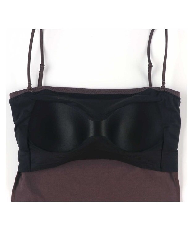 AMPHI カップ付きインナー 【ブラトップ】 ストラップ取り外し可 上向きで立体的なバストシルエット しめつけ感が少ない 脇スッキリ JWG102 アンフィ／ワコール ブラウン