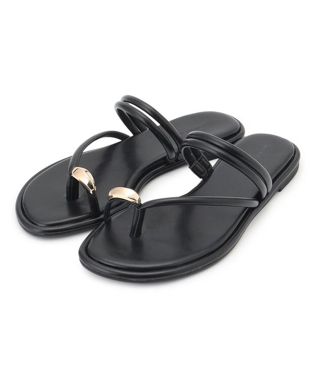 23区 サムリング フラット サンダル ブラック系