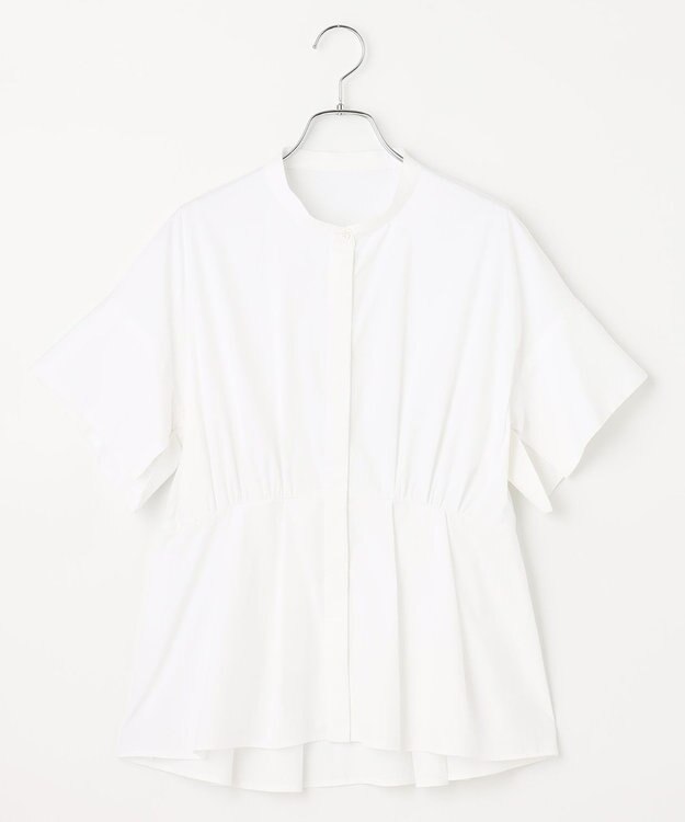 #Newans 【ANSWER for シンプルベーシック】スリットスリーブペプラムブラウス ホワイト系