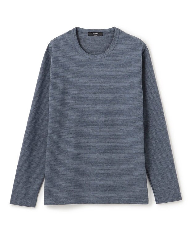 JOSEPH HOMME メランジリップル　クルーネックカットソー ダルブルー系