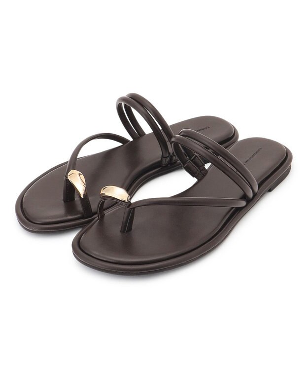 23区 サムリング フラット サンダル ダークブラウン系