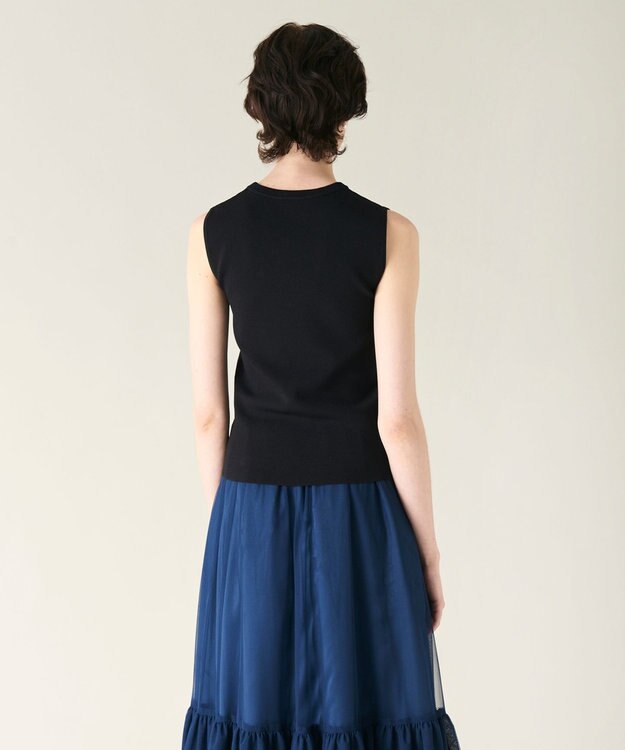 GRACE CONTINENTAL ビジューニットトップ ブラック