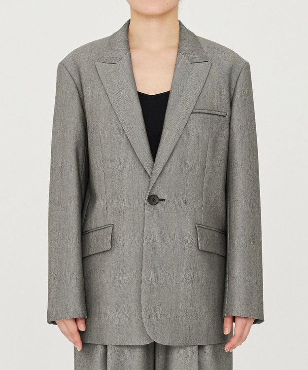 uncrave ヘリンボーンスーツ ジャケット（uncrave WHITE） へリンボーンブラック