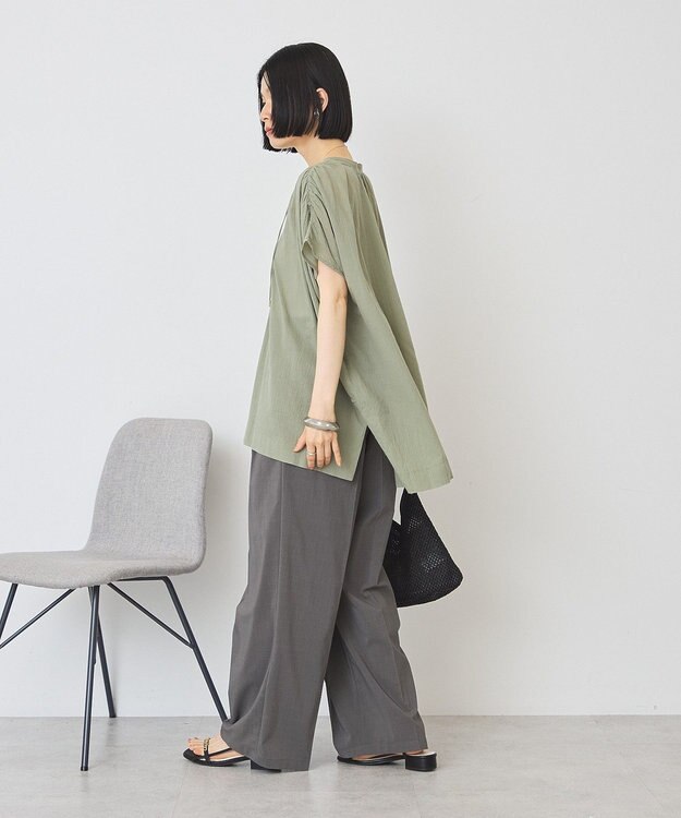 AMERICAN HOLIC フレンチスリーブスキッパーブラウス Khaki