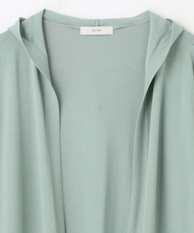 ANY L 【接触冷感/UVケア/アンチピリング】フーディーカーディガン ミント