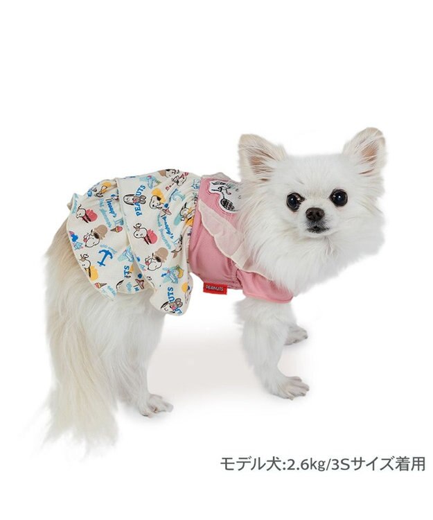 PET PARADISE スヌーピー エコメイド ワンピース 《アイス柄》 小型犬 ピンク