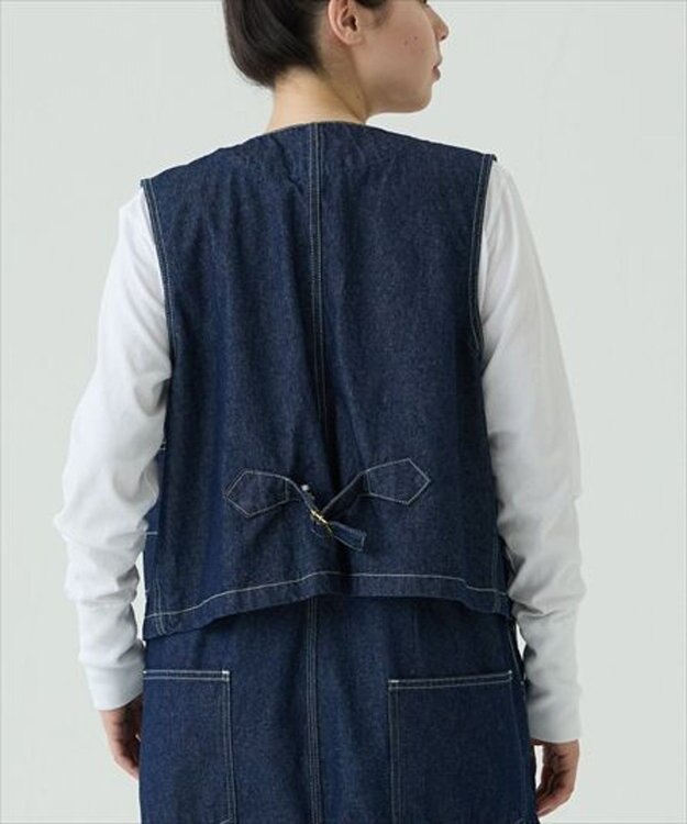 caqu デニムワークベスト ivory