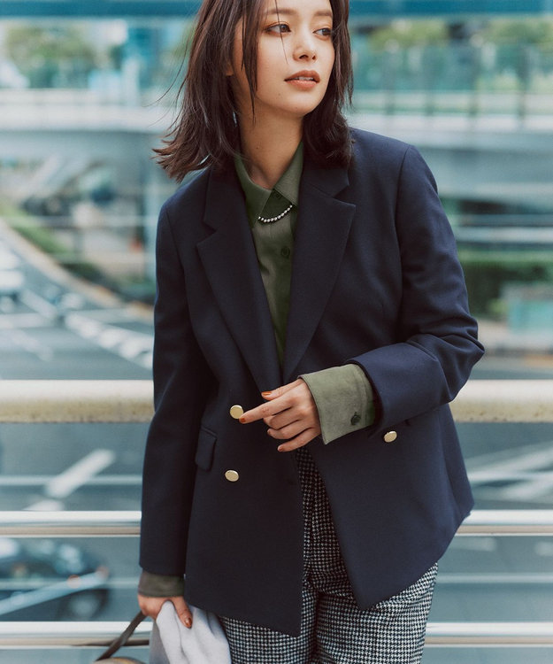 エニィスィス ダブルボタン ビューティーサーモ　テーラードジャケット　サイズ3 保温効果・ストレッチ・洗える】ビューティサーモ2WAYストレッチ