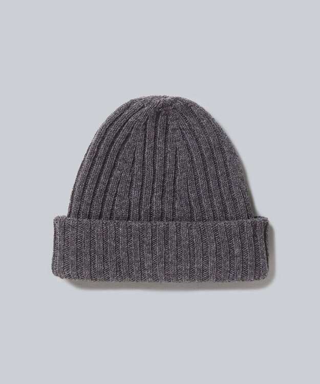WHITE MAILS 【UNISEX】WOOL PAPER DOUBLE KNIT リブビーニー グレー